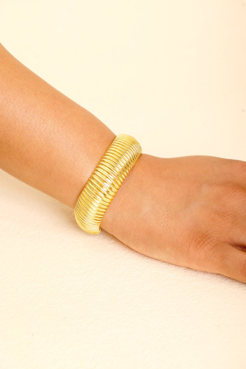Spiral sterling silver gold polish Bracelet