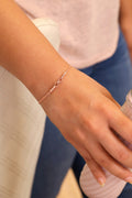 Rose Gold Infinity Charm Chain Bracelet in 925 Sterling Silver