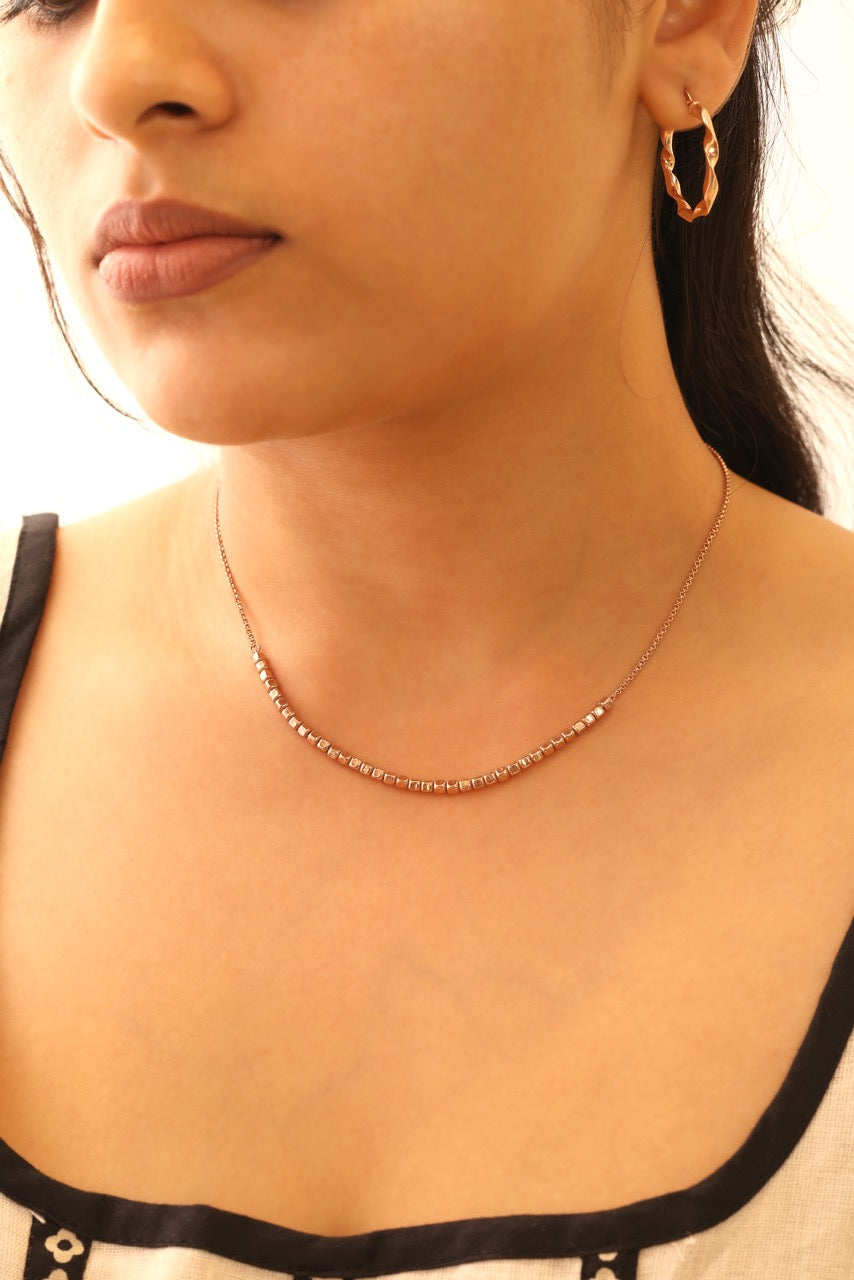 Rose Gold Twisted Hoop Earrings in 925 Sterling Silver