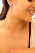Triple Bead Box Chain Necklace in 925 Sterling Silver