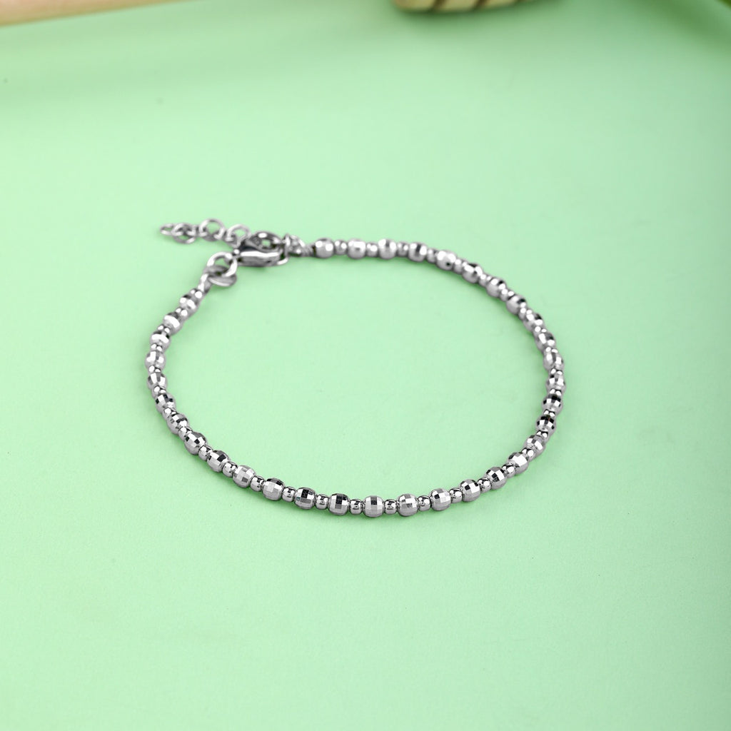 Polished Silver Ball Beaded Bracelet in 925 Sterling Silver