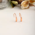 Rose Gold Teardrop Threader Hoop Earrings in 925 Sterling Silver
