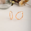 Rose Gold Twisted Hoop Earrings in 925 Sterling Silver