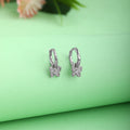 Crystal Butterfly Charm Hoop Earrings in 925 Sterling Silver