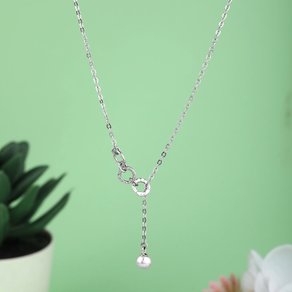 Pearl Drop Lariat Necklace in 925 Sterling Silver